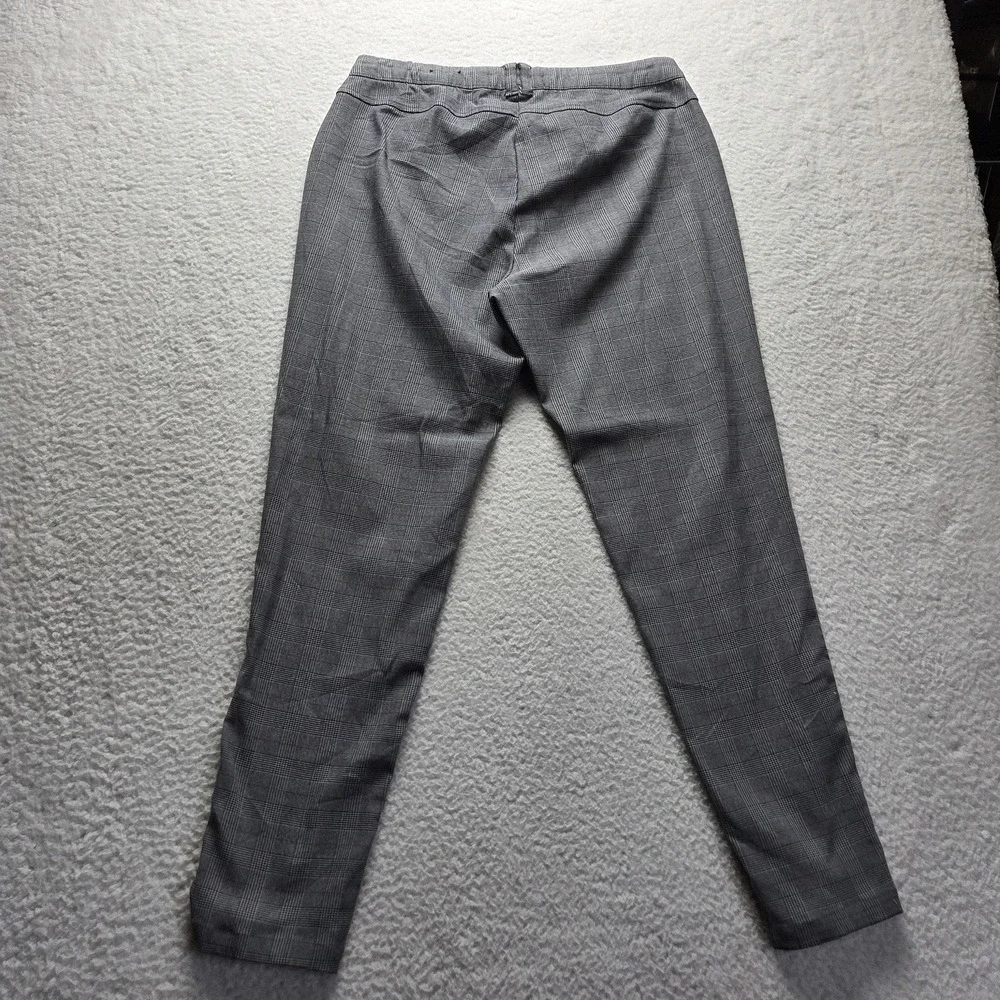 Indigo Poppy Plaid Trousers Womens 18 Grey Glen Check Tapered Leg Elastic Waist